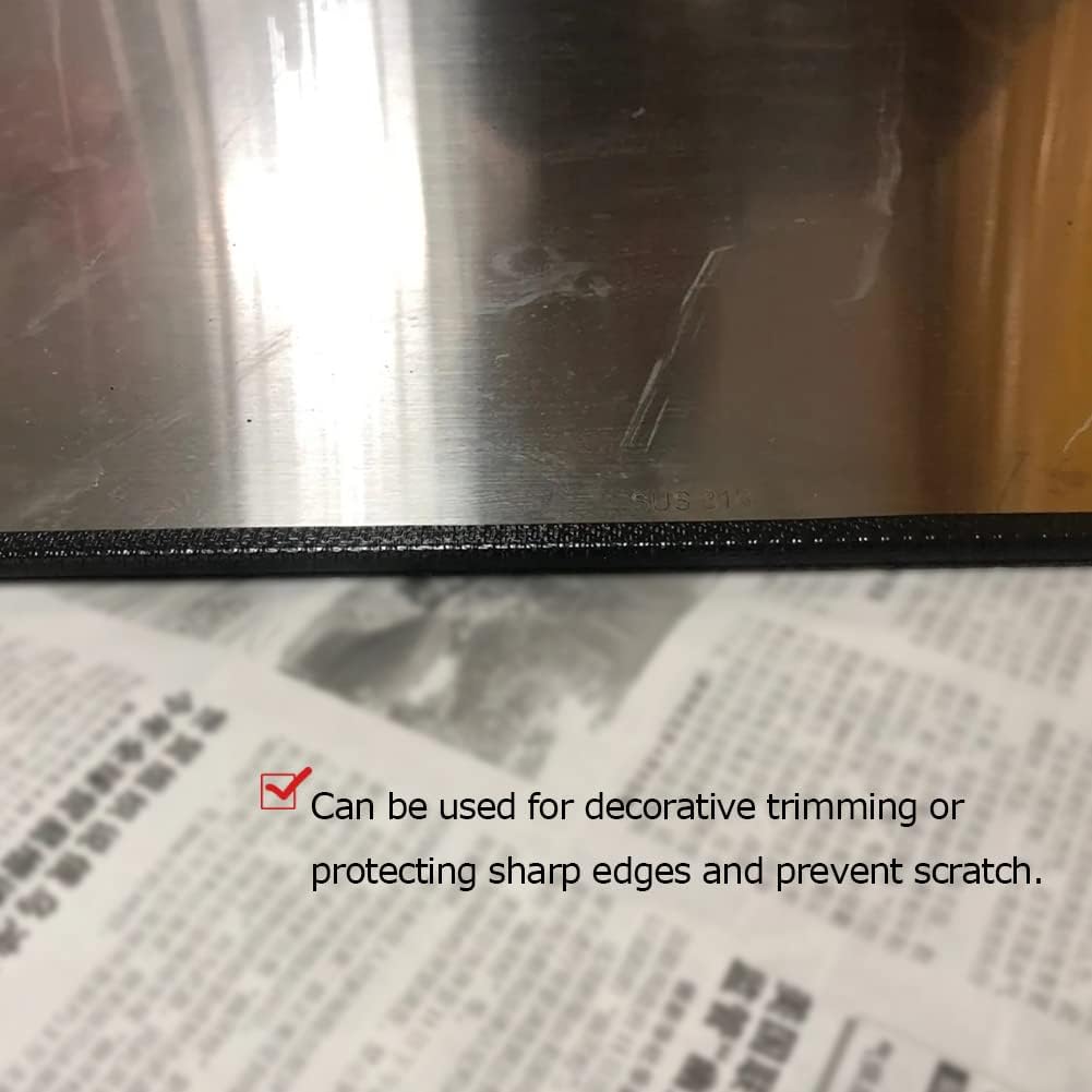 Rubber Edge Trim Black 26Feet, Fits 1/8” Edge, Flexible U Shape Seal Strip for Sharp/Rough Surfaces, Cars, Trucks, Boats