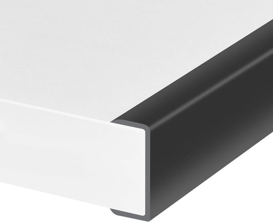 Rubber Edge Trim, Self-Adhesive U Shaped Edge Protector for Plywood, Cabinet, 1-5/8" Wood Edge Banding, Flexible Furniture Repair, EPDM Material, Fit 1-5/8"(41mm), Length 10Ft, Black