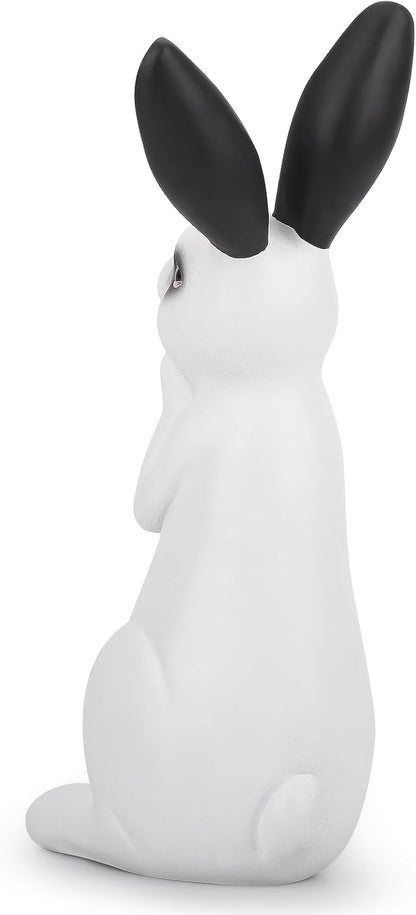Resin Rabbit Figurine Modern Style Sculpture Statue Collectible Figurines for Home, Bedroom, Living Room, Cabinets, Office, Bookshelf, Desktop Decor