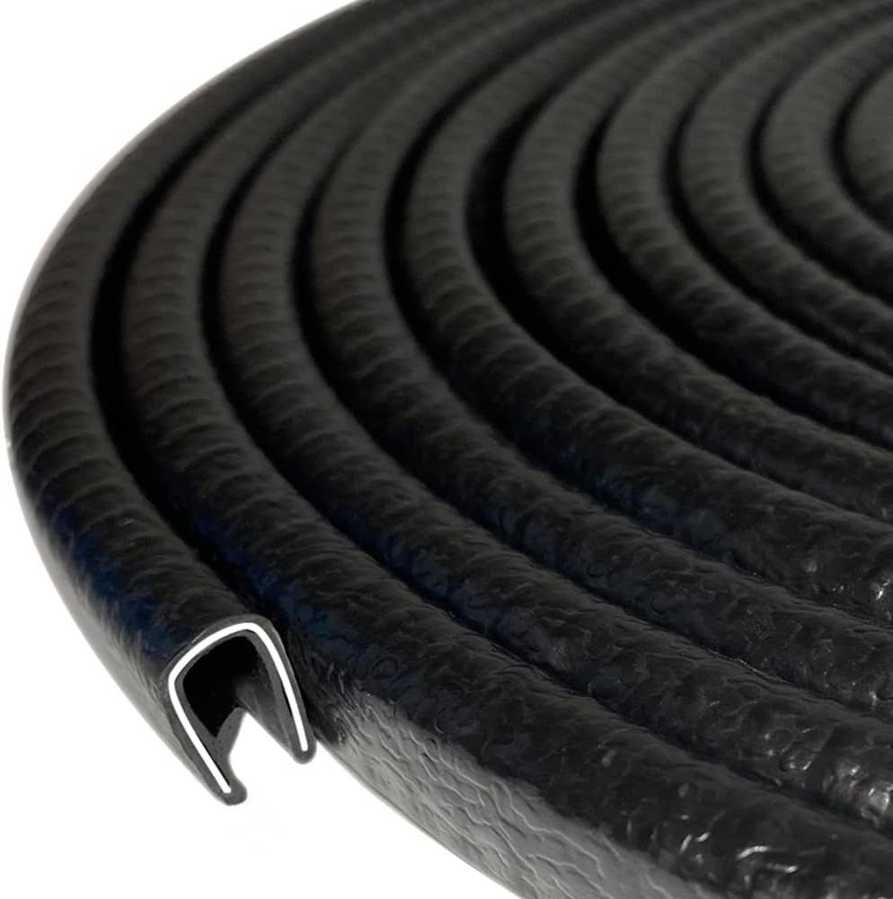 Rubber Edge Trim Black 26Feet, Fits 1/8” Edge, Flexible U Shape Seal Strip for Sharp/Rough Surfaces, Cars, Trucks, Boats