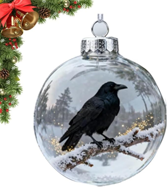 Winter Birds Christmas Glass Bauble Collection, Nature’s Birds Crystal Glass Ornament Set, 2026 Cute Hummingbird Christmas Tree Ornaments, for Xmas Tree Memorial Gifts, Room Decor(Stylem)