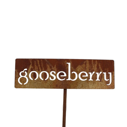 Classic Metal Garden Markers 19 Inches Tall (gooseberry, Naturally Rusted)