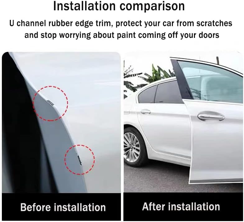 Edge Trim Self Adhesive Rubber U Channel Edge Trim Metal Edge Protection Guard for Most Car Doors, Hatches, Lockers, Panels (10Ft, White)