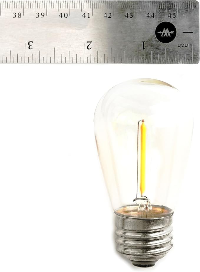 Hometown Evolution, Inc. E26 Commercial String Lights with 16 Gauge Wire (S14 LED Plastic, 100 Foot 50 Socket)