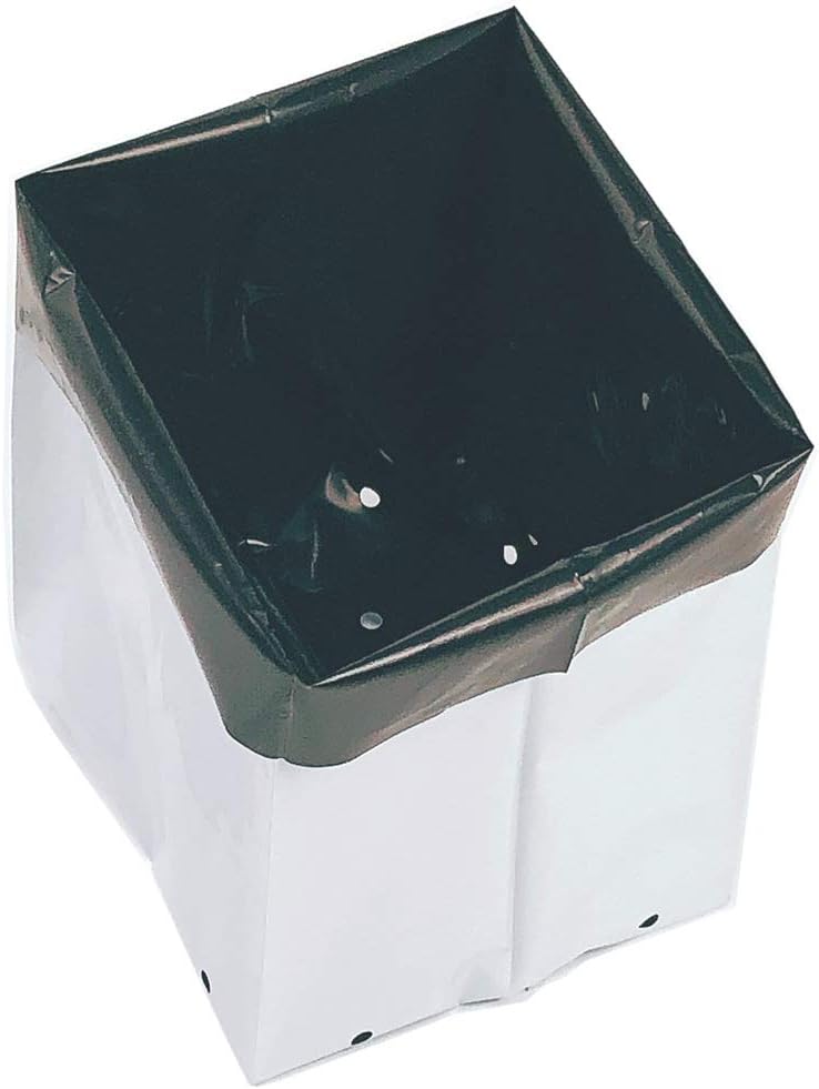 HORTIPOTS 5 Gallon Grow Bags Black and White Light Proof Grow Pot Container (Pack of 25)