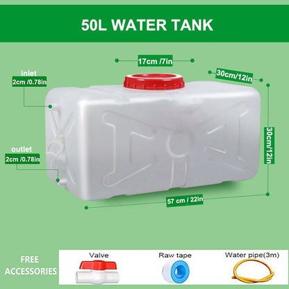 Large Capacity Water Tank with Spigot for Camping Plastic Water Storage Tank Water Container for Emergency Storage Household Outdoor Camping RV Self-Driving Tour(Size:50L/13.2gallon)