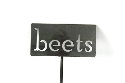 Classic Metal Garden Markers 19 Inches Tall (beets, Raw, Unfinished Steel (will rust with time))