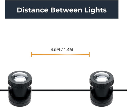 Warm White Pond Lights, Underwater Landscape Spotlights, IP68 Waterproof Submersible Fountain Lights for Garden Yard Aquarium Pond Fountain Waterfall (3 Lights)