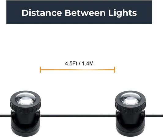 Warm White Pond Lights, Underwater Landscape Spotlights, IP68 Waterproof Submersible Fountain Lights for Garden Yard Aquarium Pond Fountain Waterfall (3 Lights)