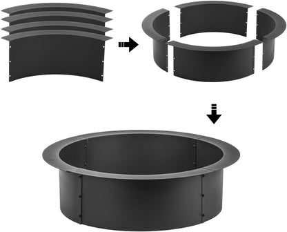 36 inch Fire Pit Ring, Firepit Ring for Camping, Wood Burning Fire Pit for Outside,Yard,Garden,Outdoor Fireplace