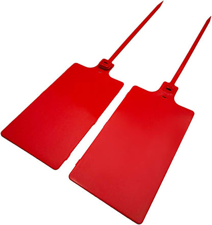 Plastic Seals Shipping Tags Logistics Use Big Sign Tie Large Label Tie, 255 mm Total Length, Package of 100pcs (Red)