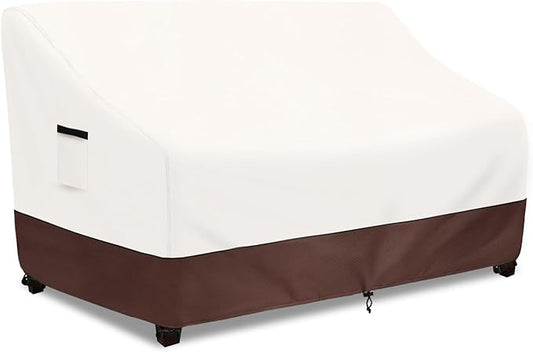 Outdoor Couch Covers,58 Inches Outdoor Sofa Cover, Waterproof Patio Furniture Cover,Furniture Covers for Patio Seating (Beige)