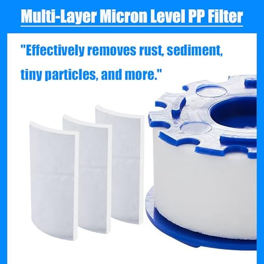 7Pcs Sink Water Filter Faucet with Cartridges Set, Universal 360 ° Rotating Kitchen Faucet Water Filter Removes Fluoride Heavy Metals Hard Water Compatible with Most Kitchen/Laundry Sink Faucets