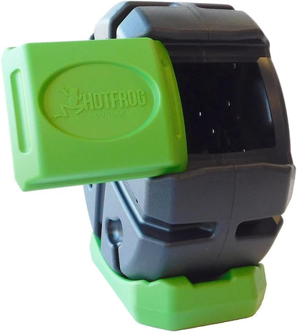 FCMP Outdoor HOTFROG Half Size Rolling Single Chamber Batch Tumbling Composter - Outdoor Rotating Garden Compost Bin (HF-RC2000WB-GRN) Black & Green (19-Gallon)