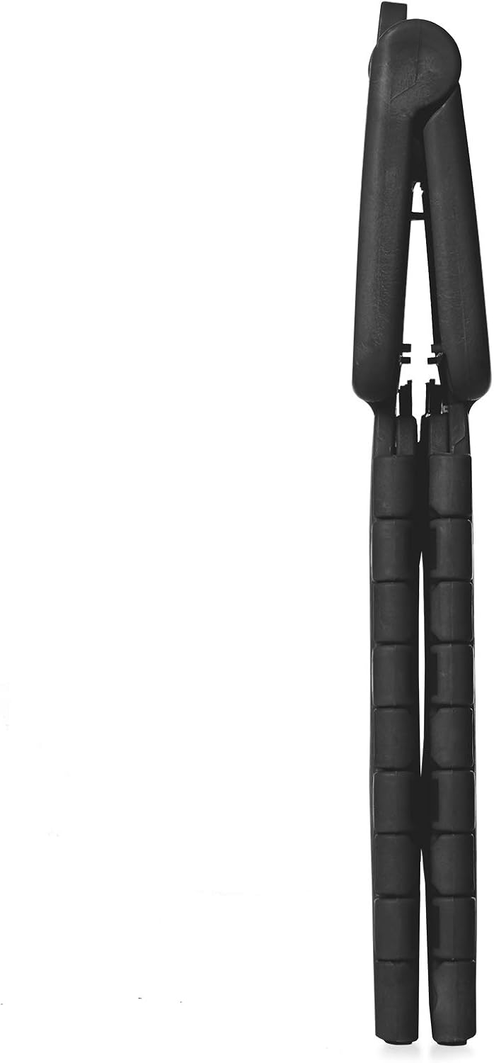 Casafield 9" Folding Step Stool with Handle, Black - Portable Collapsible Small Plastic Foot Stool for Kids and Adults - Use in The Kitchen, Bathroom and Bedroom