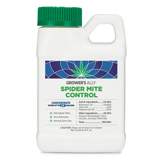 Grower's Ally Spider Mite Control | 8 oz Concentrate, Makes 25 Gallons | Insecticide and Miticide for Plants | OMRI Listed