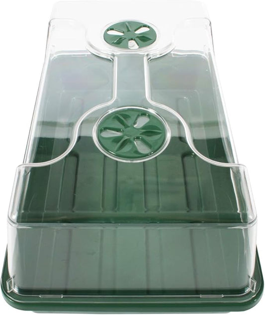 EarlyGrow 70738 Medium Domed Propagator, 15" x 9" x 7", Black/Dark Green