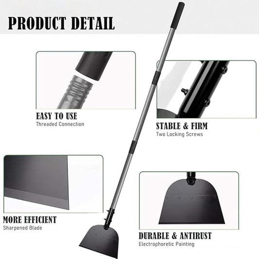 Gardenpal Flat Shovel,Snow Shovel, Ice Scraper, 54 inch Snow Ice Chopper for Walkway,Garden Cleaning Ice Removal Tool for Road