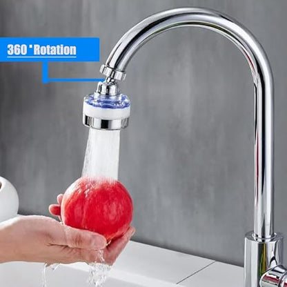 7Pcs Sink Water Filter Faucet with Cartridges Set, Universal 360 ° Rotating Kitchen Faucet Water Filter Removes Fluoride Heavy Metals Hard Water Compatible with Most Kitchen/Laundry Sink Faucets