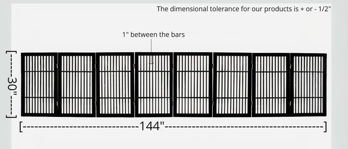 Pet Dog Gate Strong and Durable Freestanding Folding Acacia Hardwood Portable Wooden Fence Indoors or Outdoors by Urnporium (Black Pet Gate, 8 Panel 30" Tall)