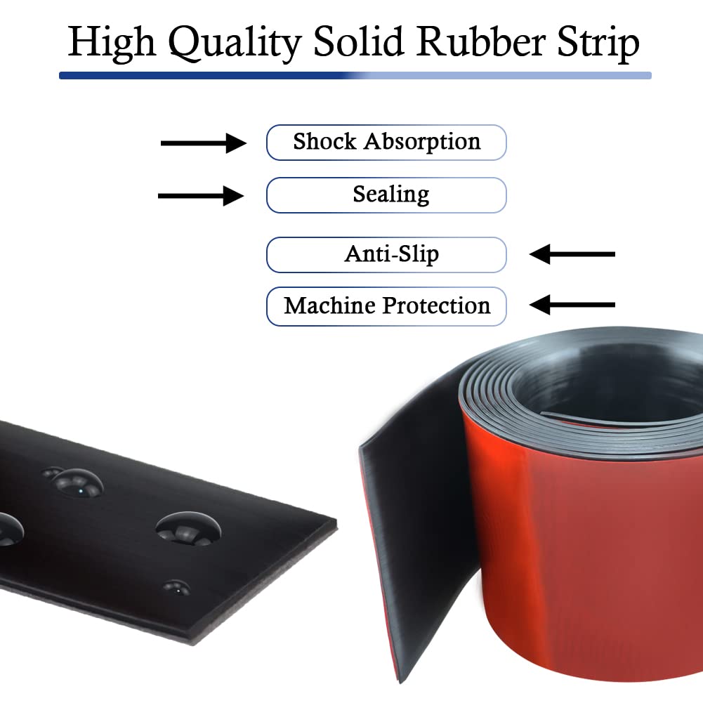 Neoprene Rubber Strips Self Adhesive Solid Rubber Sheets, Rolls & Strips for DIY Gaskets Crafts Pads Seals Warehouse Flooring Neoprene Sheet with Adhesive Backing (4" Wide x 1/16" Thick x 10' Long)