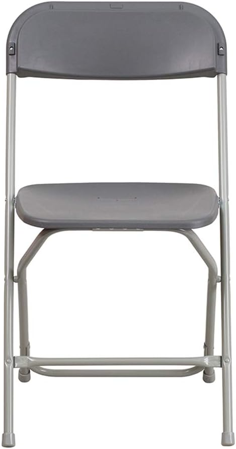 Flash Furniture Hercules Series Plastic Folding Chairs for Parties and Weddings, Stackable Commercial Event Seats, Set of 10, Gray