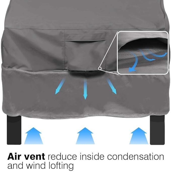 Vailge Patio Chair Covers, Lounge Deep Seat Cover, Heavy Duty and Waterproof Outdoor Lawn Patio Furniture Covers (2 Pack - Small, Grey)