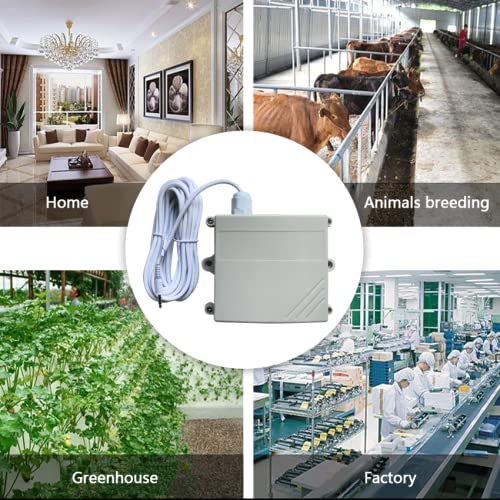 Ubibot Thermometer Hygrometer, Wireless Temperature Data Logger, Remote Humidity Monitor for Refrigerated truck Free App Email Alarm, IFTTT 2.4GHz only (GS1-AETH1RS + CO2 probe)