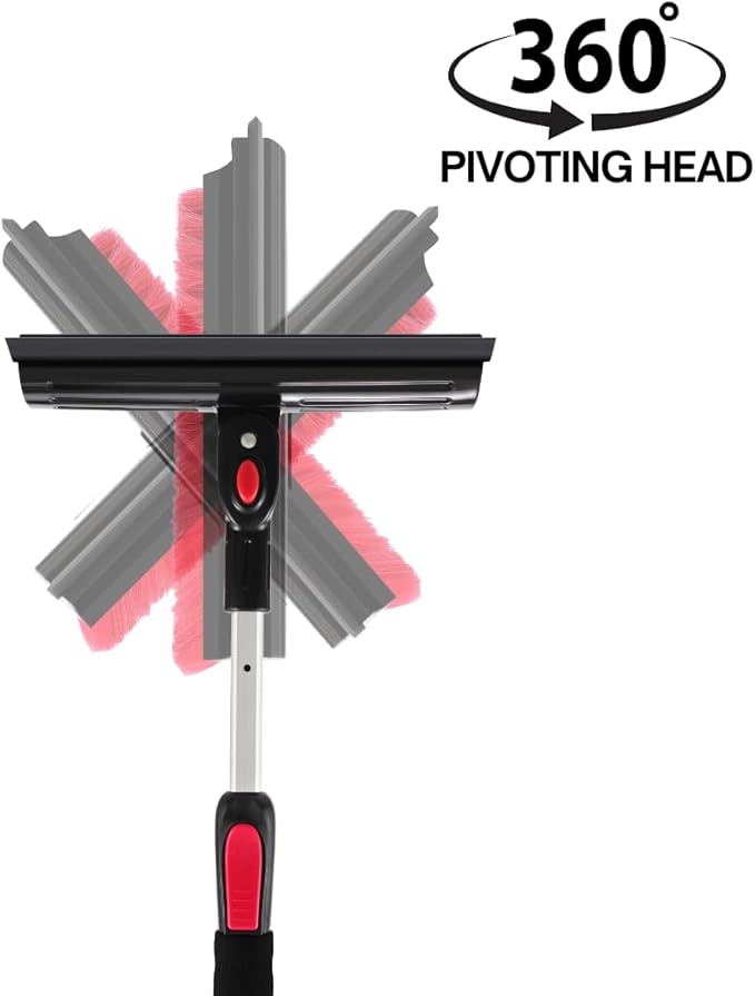 POWERJET 39”- 61” 3-1 Pivot Long Snow Brush with Ice Scrapper (C80000), Window Squeegee, Snow Broom Head, Pin Lock Telescopic with Soft EVA Grip, Ice Scraper Combo, Cars, SUVs