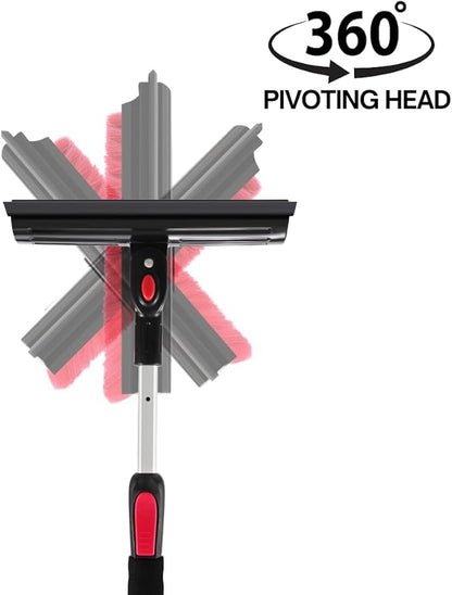 POWERJET 39”- 61” 3-1 Pivot Long Snow Brush with Ice Scrapper (C80000), Window Squeegee, Snow Broom Head, Pin Lock Telescopic with Soft EVA Grip, Ice Scraper Combo, Cars, SUVs