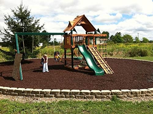 Playsafer Rubber Mulch Nuggets Protective Flooring for Playgrounds, Swing-Sets, Play Areas, and Landscaping (1,000 LBS - 39 CU. FT., Brown)
