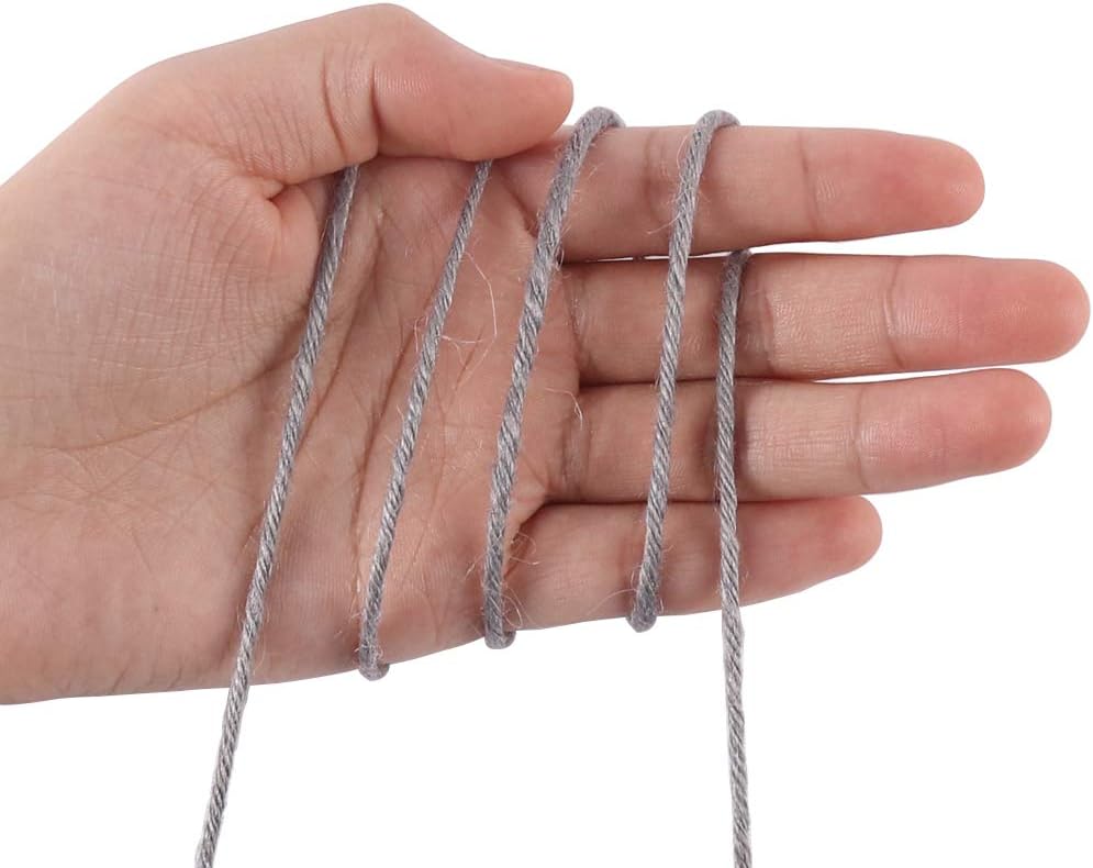 Tenn Well Grey Jute Twine, 328 Feet 3mm Thick Twine Rope for Gift Wrapping, Crafting, Packing, Gardening, DIY Projects