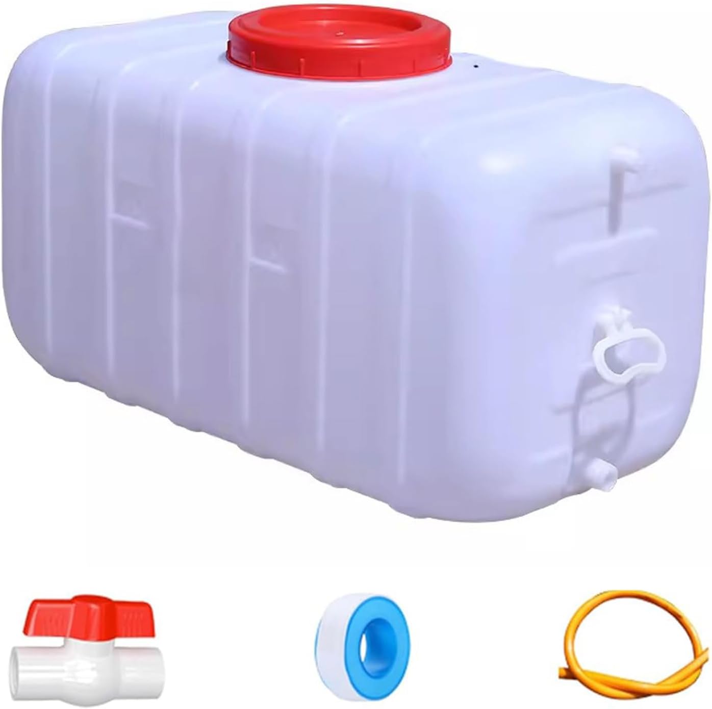 Large Water Storage Tank BPA Free Water Jug Container with Spigot, Portable Food Grade Plastic with Wide Opening for Outdoor Camping Hiking RV Emergency(Size:80L,Color:White)