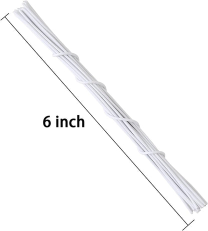 200 Pcs 6 inch Garden Twist Tie, Round Plastic Twist Ties for Plants, Vines and Wrapping Cords or Christmas Tree Gardening Plants Growth and Care, Office Home Cable Organization (White)