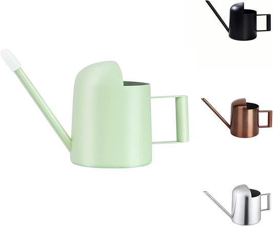 Mini Watering Can, 10oz/300ml Stainless Steel Long Spout Small Watering Can for Indoor Plants Succulents, Herbs (Green)