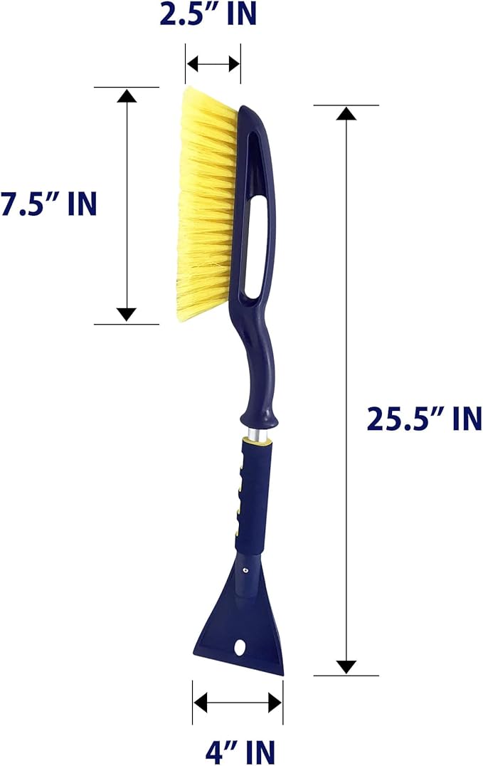 Michelin Snow Brush for Car Windshield (Pack of 2) – 25" Heavy Duty Snow Remover with Ice Scraper, Ergonomic Foam Grip, Power Scraping Handle, Lightweight Aluminum Shaft for Car, SUV, Truck, Van