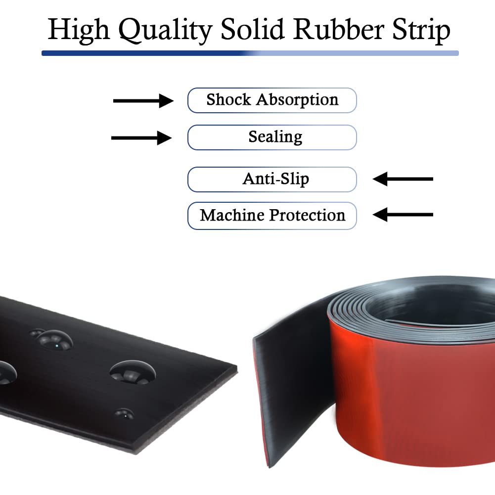 Neoprene Rubber Strips Self Adhesive Solid Rubber Sheets, Rolls & Strips for DIY Gaskets Crafts Pads Seals Warehouse Flooring Neoprene Sheet with Adhesive Backing (3" Wide x 1/5" Thick x 10' Long)