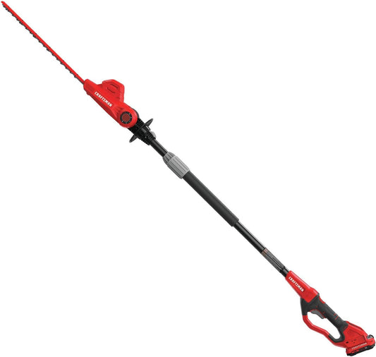 CRAFTSMAN V20 Cordless Pole Hedge Trimmer, 18-Inch, Extended Reach, Battery and Charger Included (CMCPHT818D1)