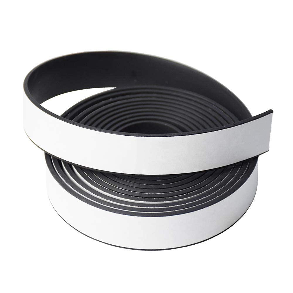 DOBTIM Self Adhesive Neoprene Solid Rubber Strips 1/8 (.125)" Thick X 1" Wide X 10'Long, Rubber Sheet for Pads Cushion Gasket