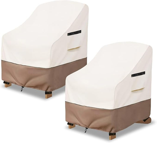 Adirondack Chair Covers Waterproof Patio Furniture Covers, 32W x 35D x 36H Inches Outdoor Chair Cover 2 Pack (Beige)
