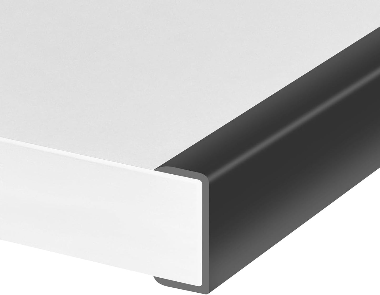 Rubber Edge Trim, 1-1/2 inches Self-Adhesive U Channel Edge Protector for Woods, Flexible U Shaped Peel and Stick Edge Banding, Edge Guard, Fit 1.5"(38mm), 10Ft, Black