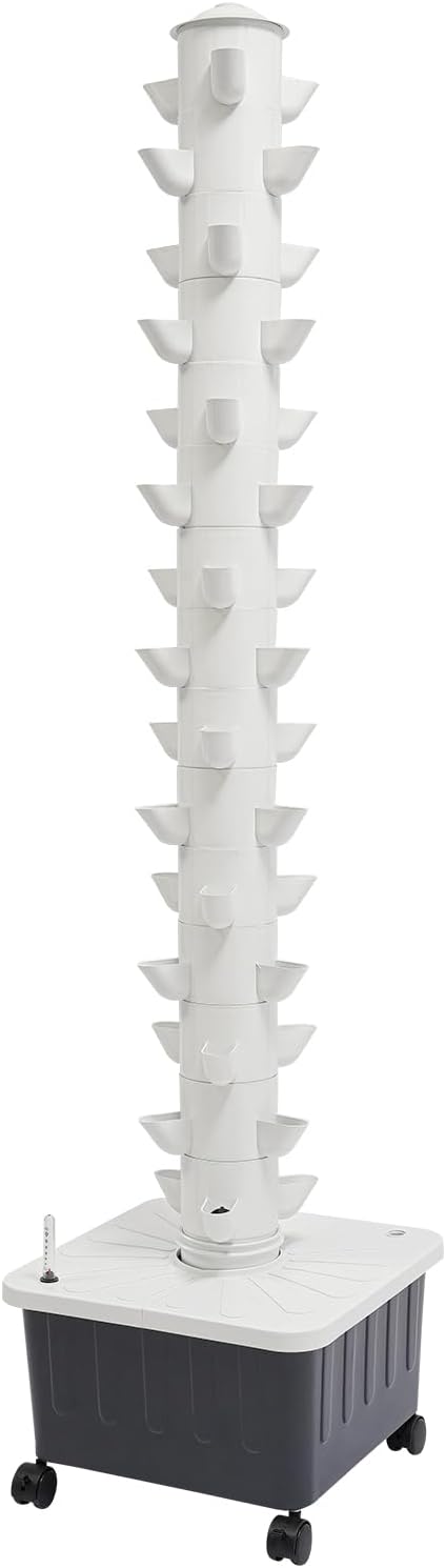 Hydroponics Vertical Growing Kit with Grow Lights 45 Plants Garden Hydroponic Growing System Outdoor Outdoor Indoor Vertical Garden Planter Tower with Automatic Watering for Herbs Fruits Vegetables