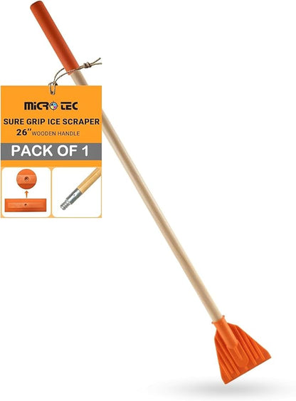 MICRO TEC Shuttsco 26" Sure Grip Ice Scraper – Freeze-Resistant Ice Removal Tool for Cars, Trucks, and SUVs – Long-Handle Scraper for Quick, Efficient Snow & Ice Clearance – Made in USA - Pack of 1