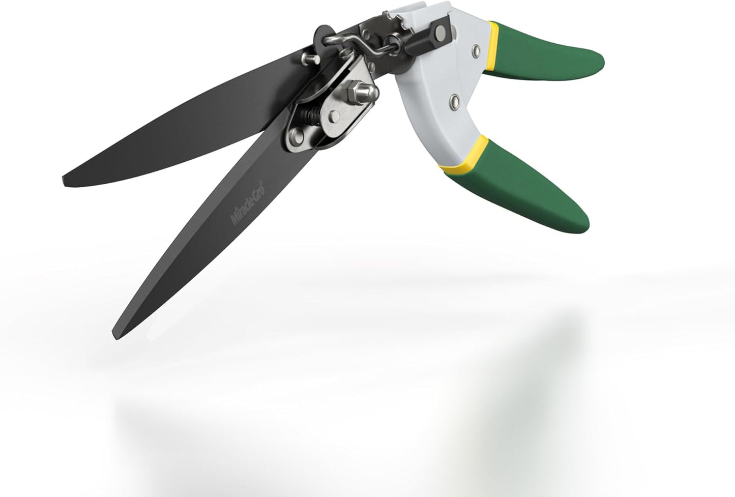 Miracle-Gro Grass Trimming Shears – Adjustable Rotating Handle with Sharp Non-Stick Carbon Steel Blades, Comfort Handles, and Safety Lock for Precise Garden and Lawn Edging