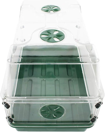 EarlyGrow 93763 Medium Seed and Herb Domed Propagator with Vented Side Height Extension, Green