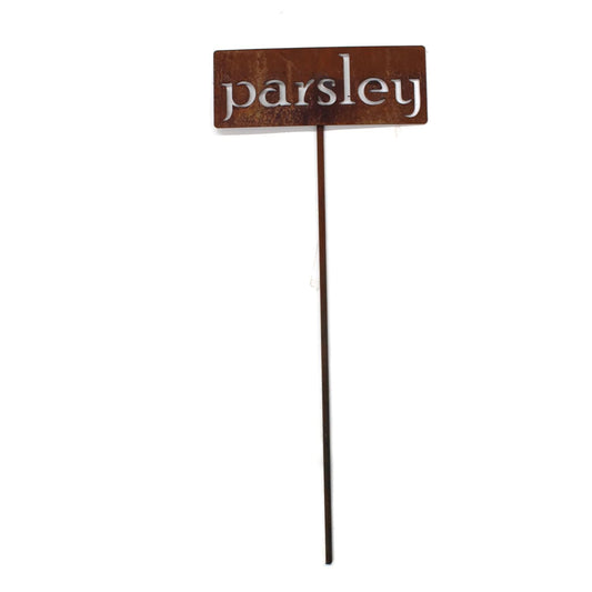 Classic Metal Garden Markers 19 Inches Tall (parsley, Naturally Rusted)