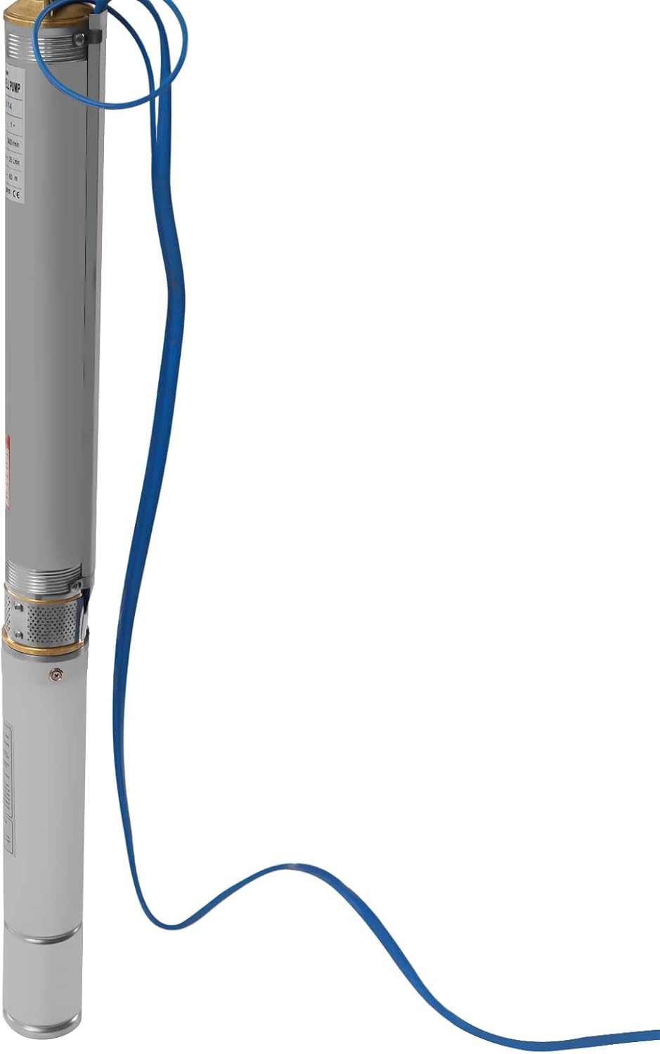 Deep Well Submersible Pump AC 110V 750W Electric Submersible Water Pump, 16 GPM Flow, 380ft Lift, Farm Ranch Irrigation Submersible Bore Hole Deep Well Pump 3420 RPM