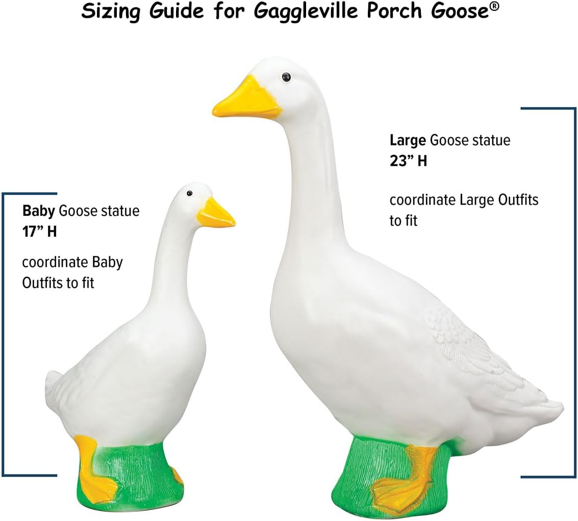 Fox Valley Traders Gaggleville Porch Goose Large White Goose Statue – Charming 23" Outdoor Decorative Figurine for Garden, Patio, or Entryway Accent