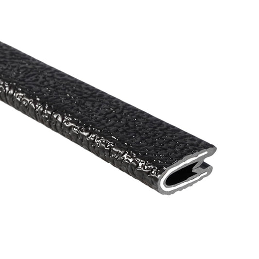 TRIM-LOK Edge Trim - Fits 1/16" Edge, 9/16” Leg Length, 100’ Length - Dual Gripping Fingers - Black, Pebble Texture - Flexible PVC Edge Protector