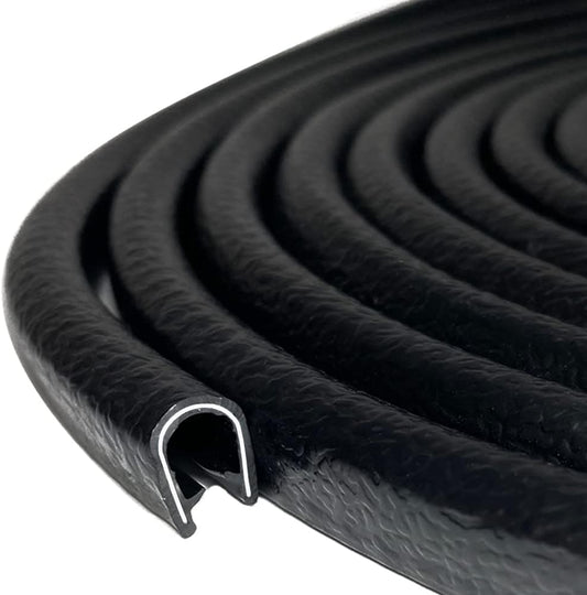 Rubber Edge Trim Black 26Feet, Fits 1/4” Edge, Flexible U Shape Seal Strip for Sharp/Rough Surfaces, Cars, Trucks, Boats